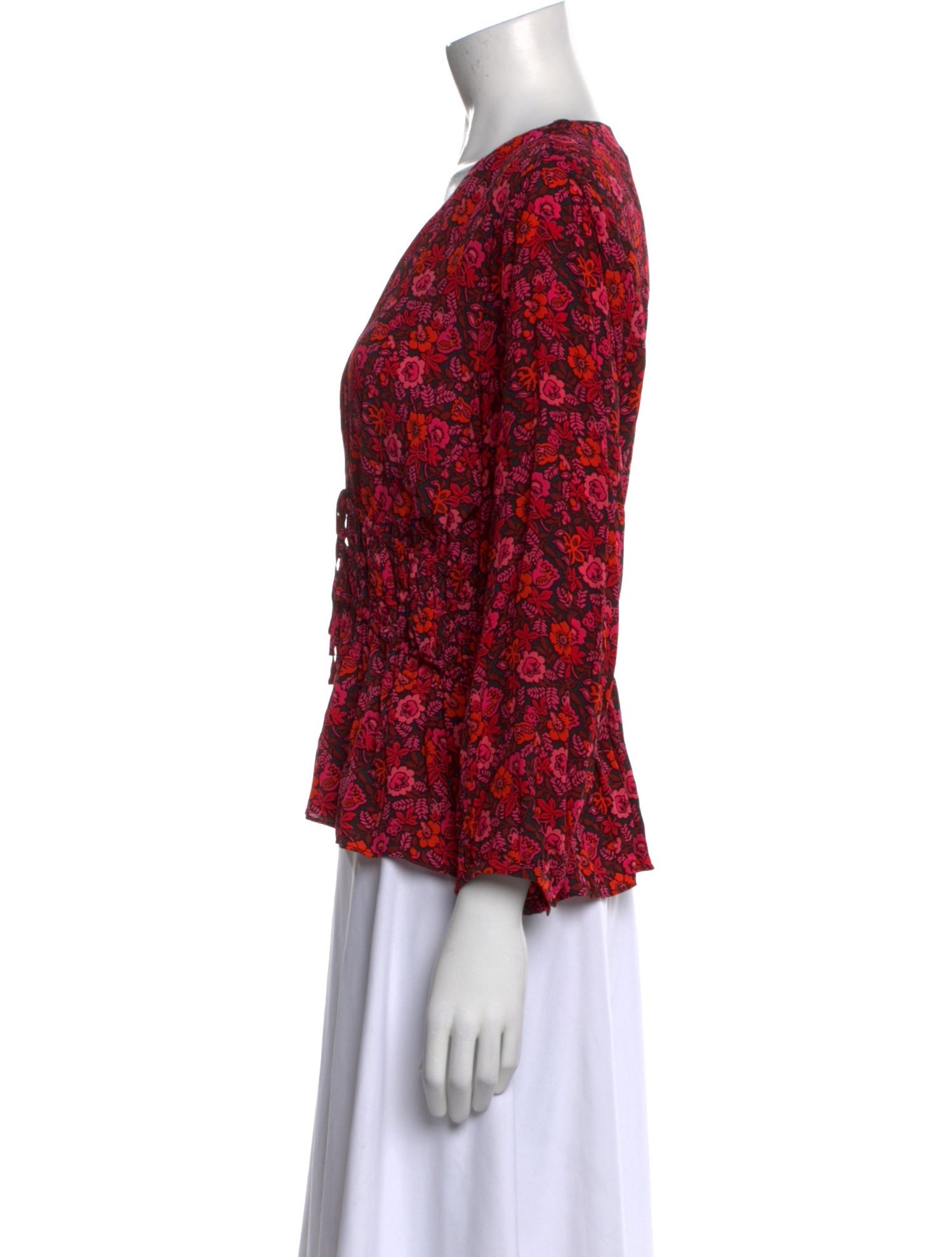 Derek Lam 10 Crosby Floral Print V-Neck Blouse w/ Tags