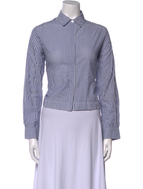 Derek Lam 10 Crosby Striped Long Sleeve Button-Up Top