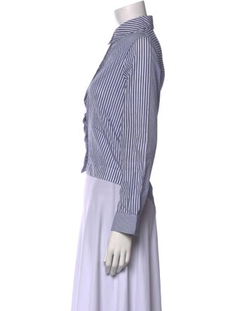 Derek Lam 10 Crosby Striped Long Sleeve Button-Up Top