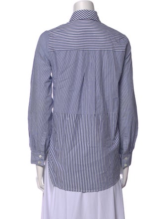Derek Lam 10 Crosby Striped Long Sleeve Button-Up Top