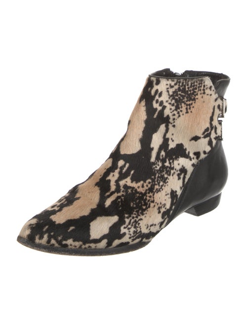 Derek Lam 10 Crosby Ponyhair Floral Print Combat Boots