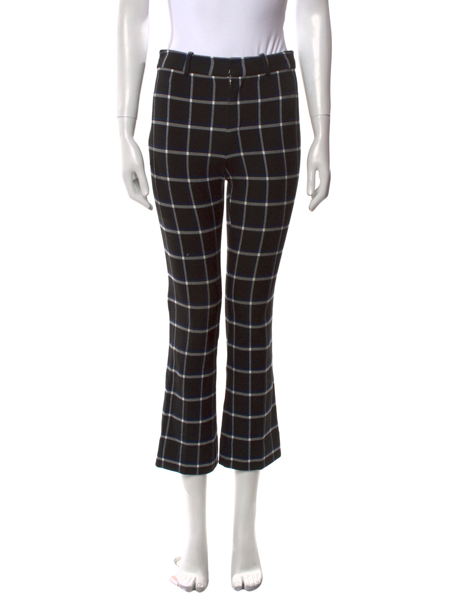 Derek Lam 10 Crosby Plaid Print Straight Leg Pants