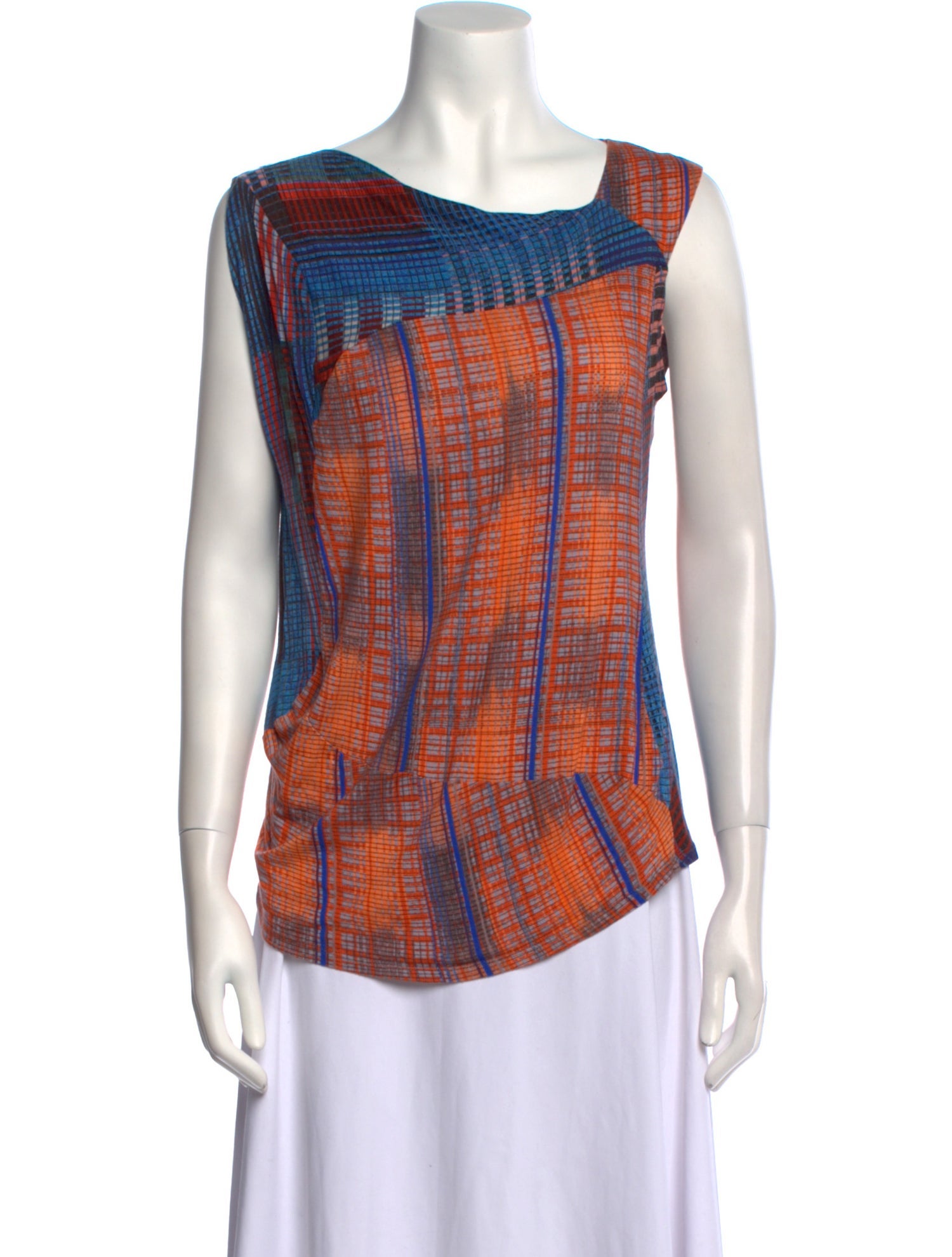 Derek Lam 10 Crosby Printed Scoop Neck Top