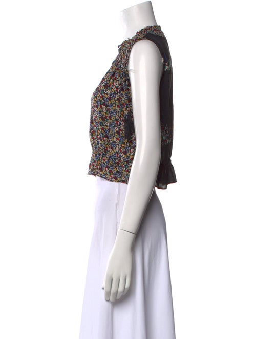 Derek Lam 10 Crosby Silk Floral Print Crop Top