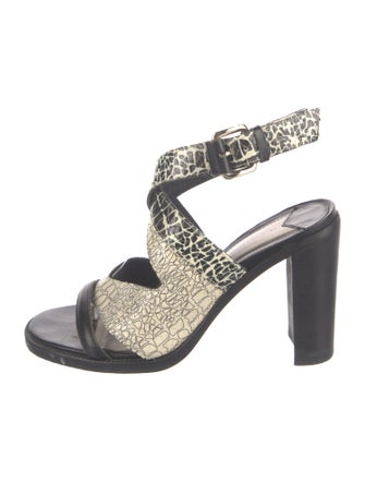 Derek Lam 10 Crosby Leather Animal Print Sandals