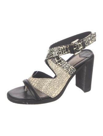 Derek Lam 10 Crosby Leather Animal Print Sandals