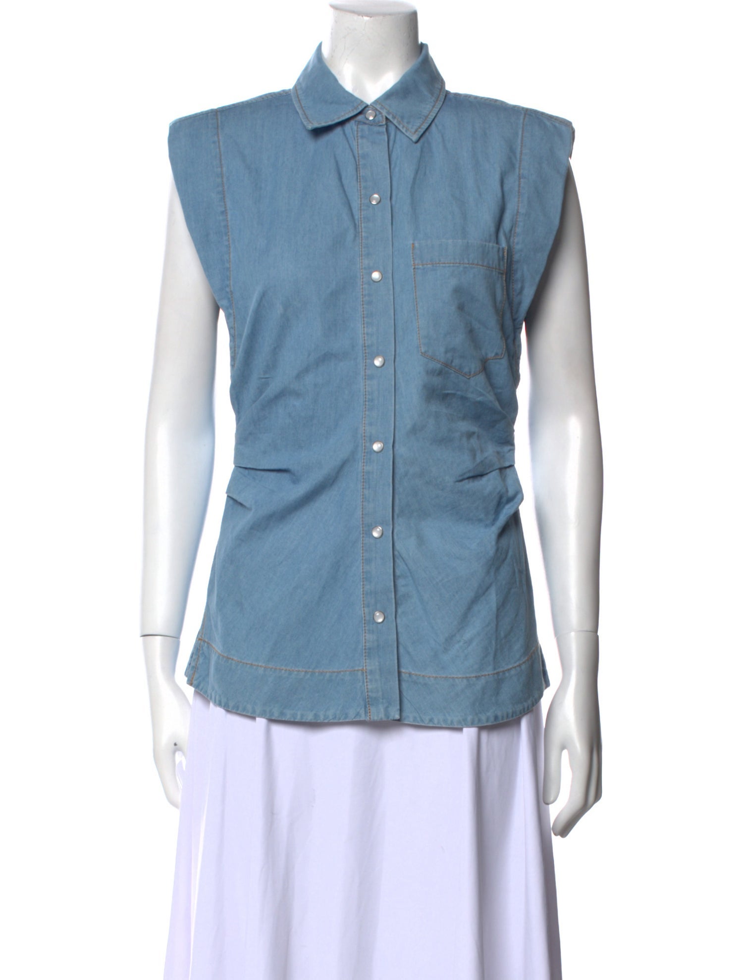 Derek Lam 10 Crosby Sleeveless Button-Up Top