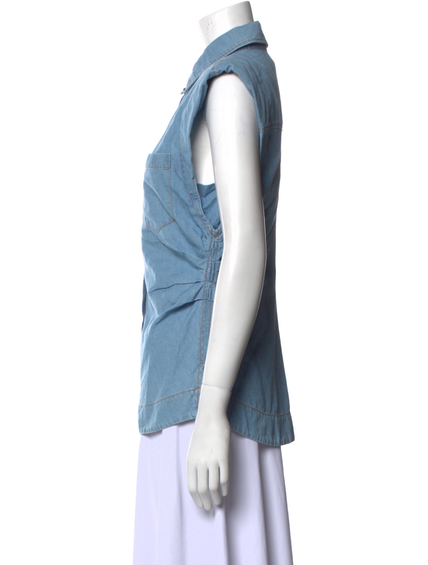 Derek Lam 10 Crosby Sleeveless Button-Up Top