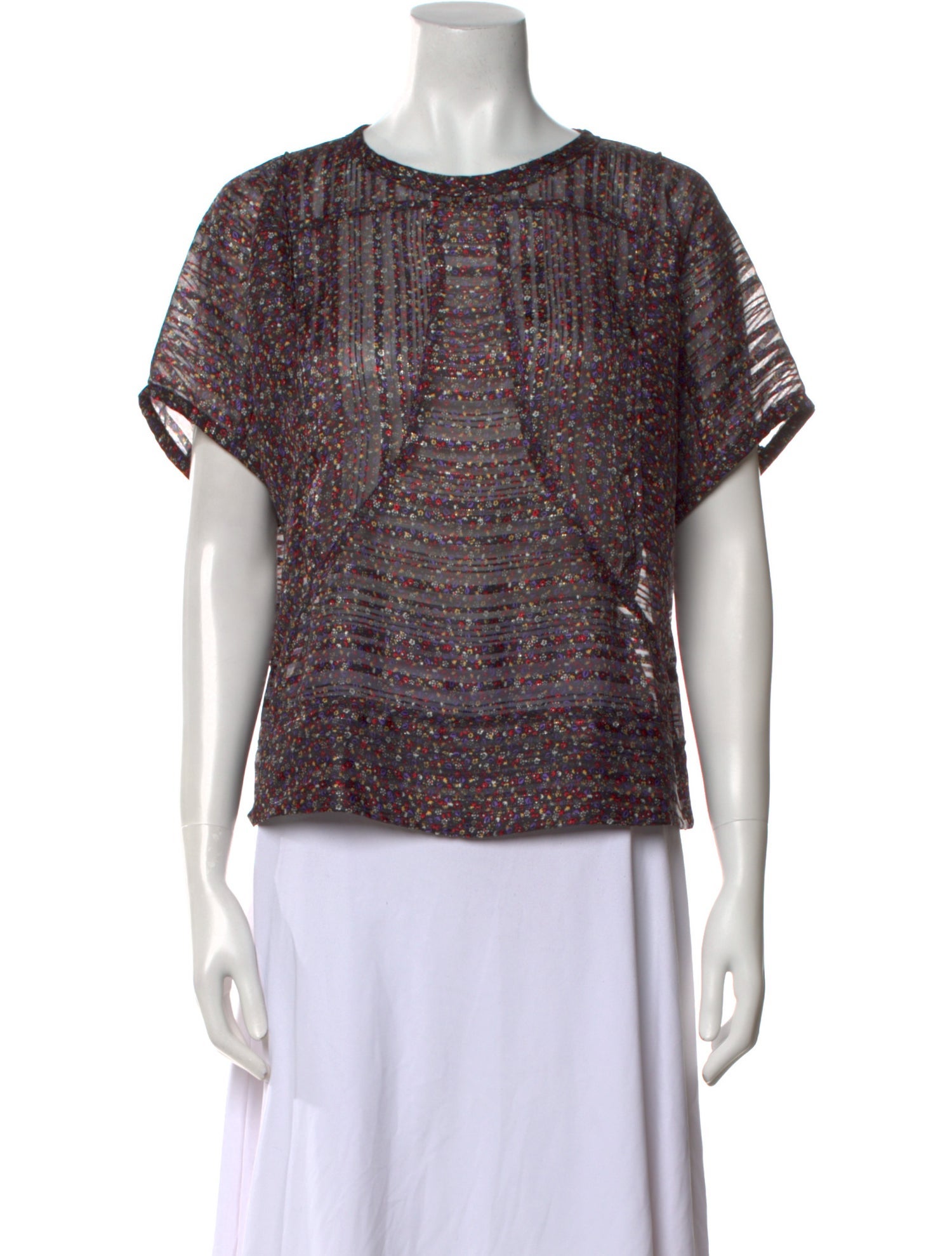 Derek Lam 10 Crosby Printed Crew Neck Blouse