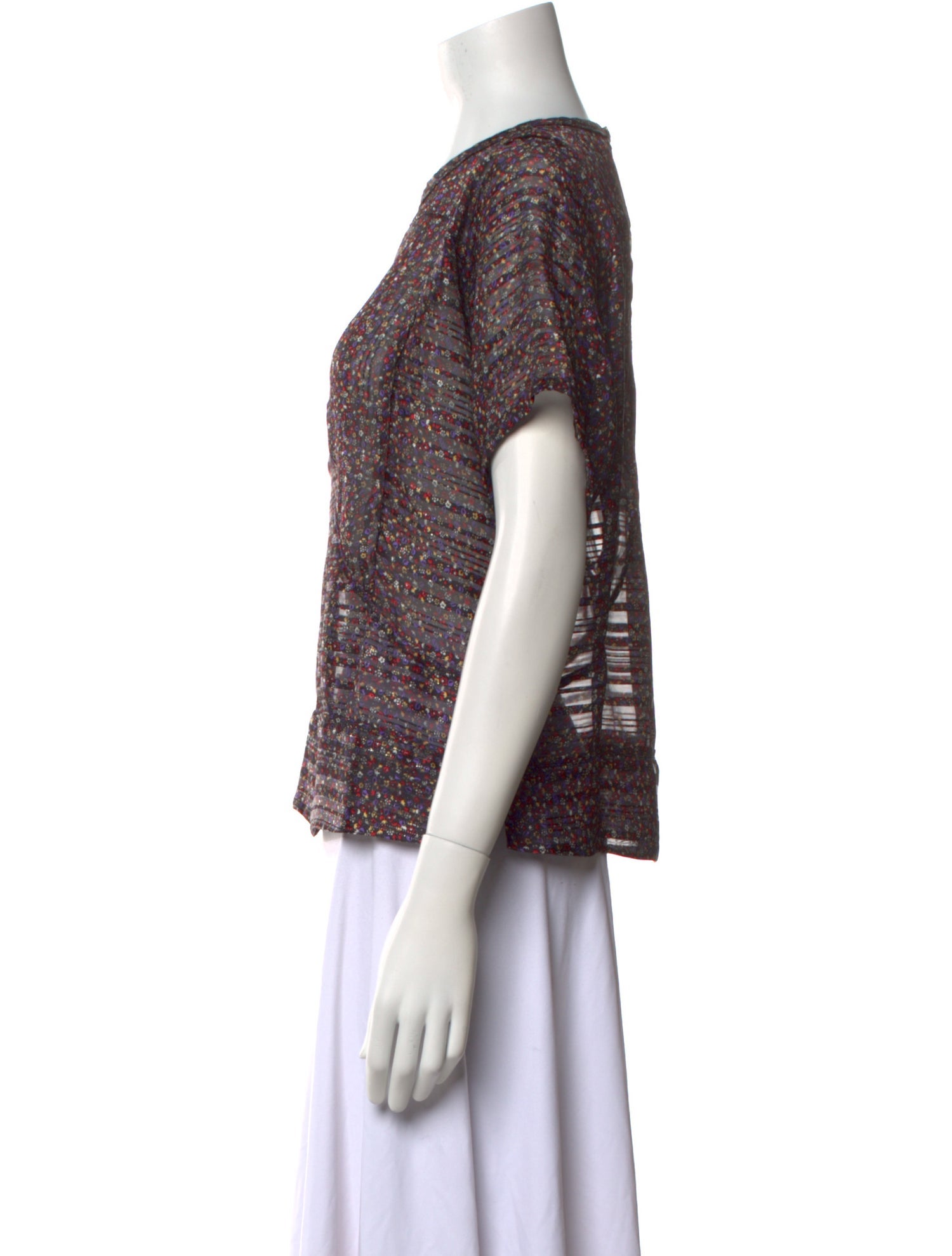 Derek Lam 10 Crosby Printed Crew Neck Blouse