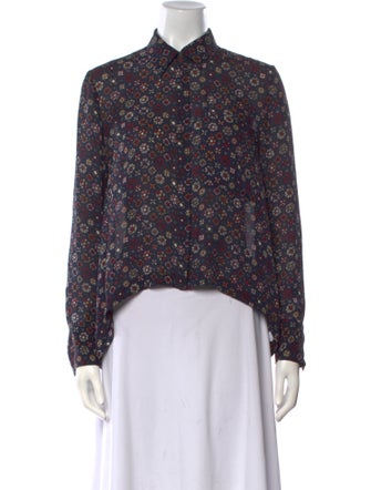 Derek Lam 10 Crosby Silk Floral Print Blouse