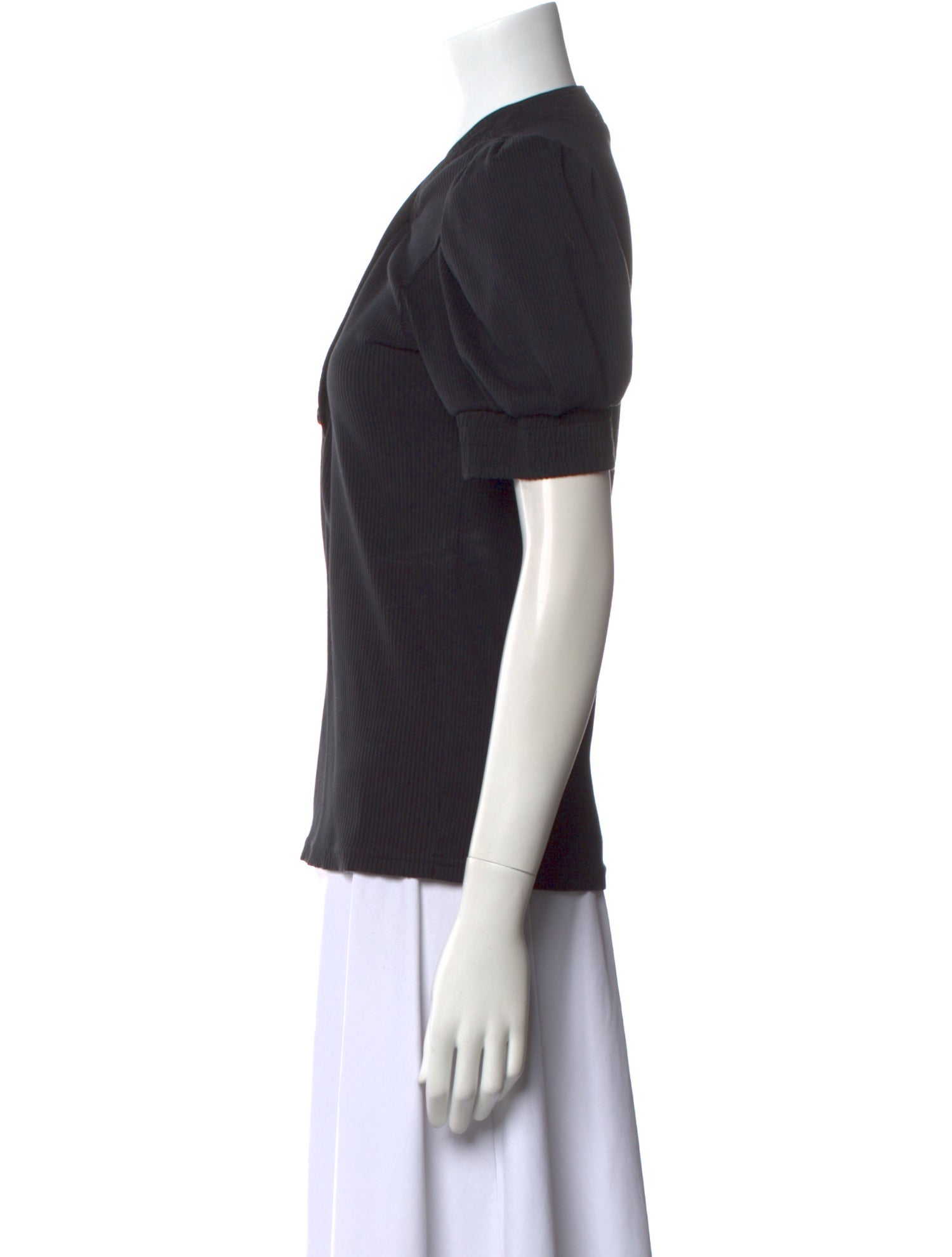 Derek Lam 10 Crosby V-Neck Short Sleeve Polo