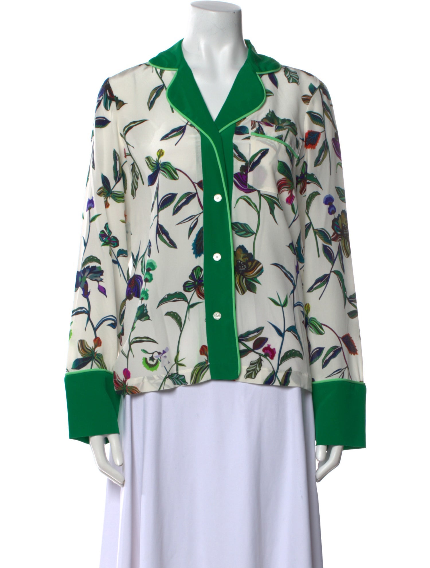 Derek Lam 10 Crosby Silk Floral Print Blouse w/ Tags