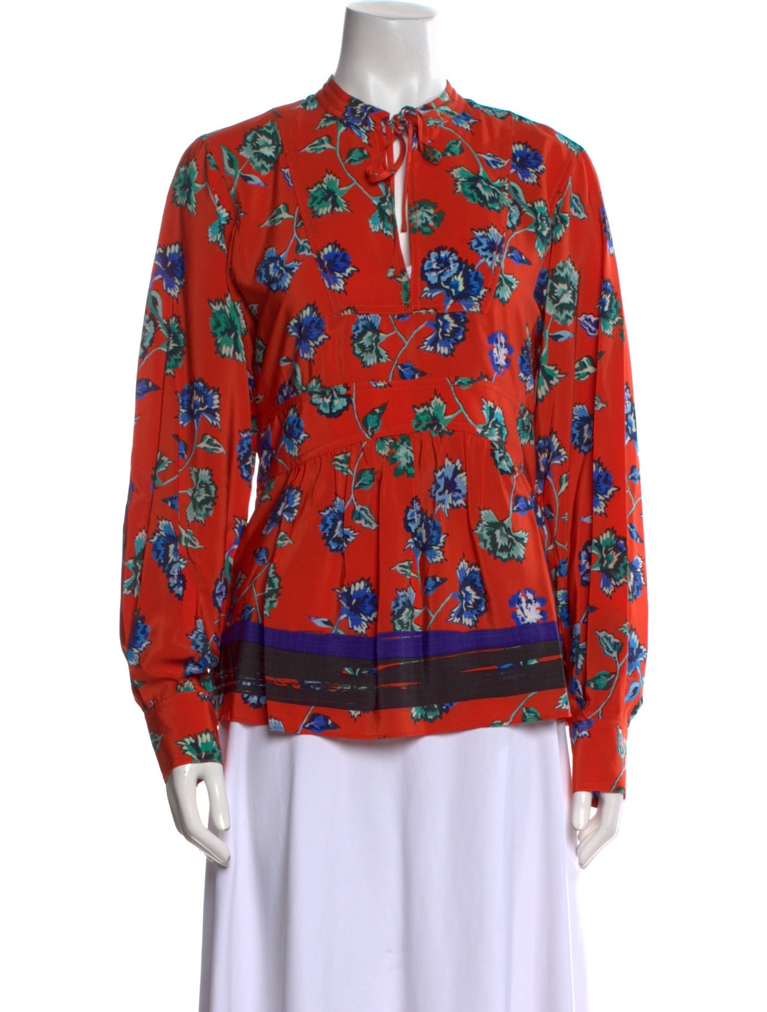 Derek Lam 10 Crosby Silk Floral Print Blouse