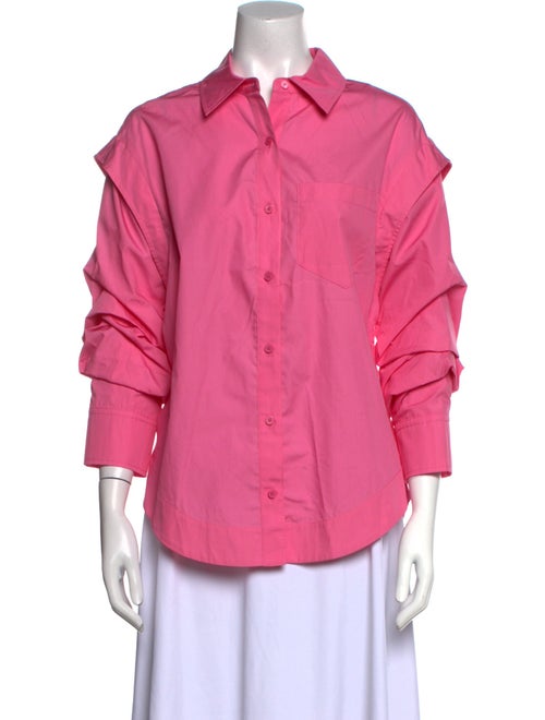 Derek Lam 10 Crosby Three-Quarter Sleeve Button-Up Top