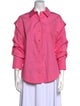 Derek Lam 10 Crosby Three-Quarter Sleeve Button-Up Top