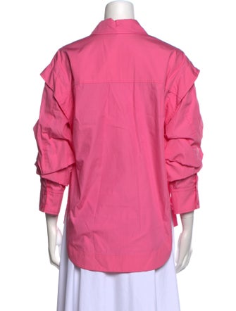Derek Lam 10 Crosby Three-Quarter Sleeve Button-Up Top