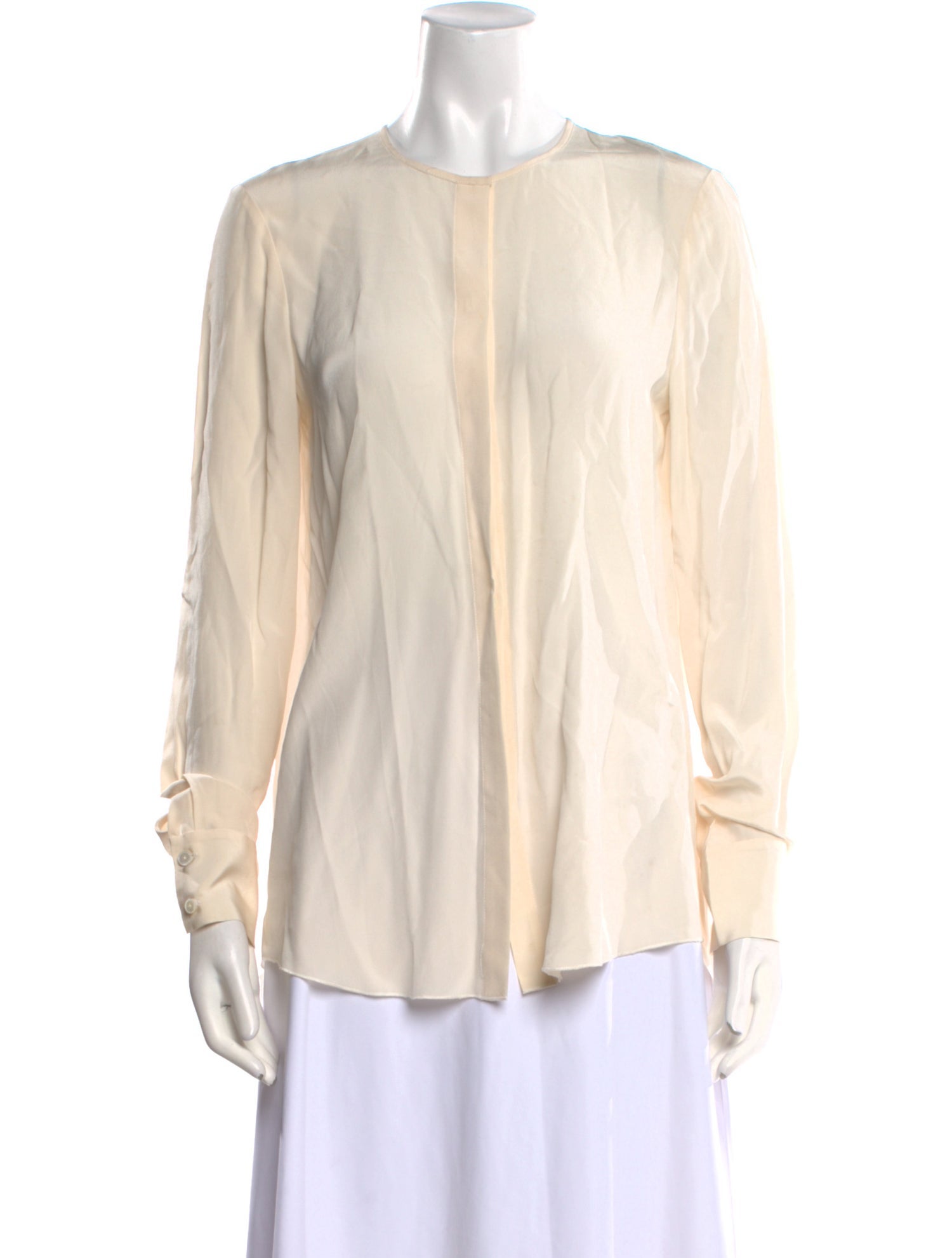 Derek Lam 10 Crosby Crew Neck Long Sleeve Blouse