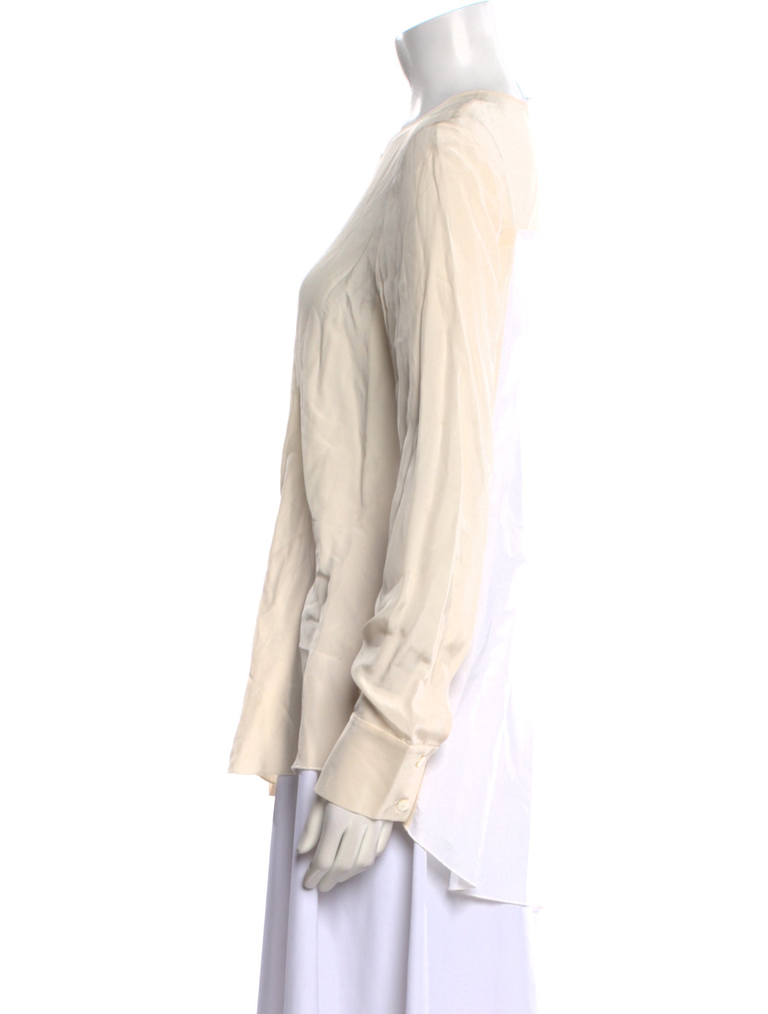 Derek Lam 10 Crosby Crew Neck Long Sleeve Blouse