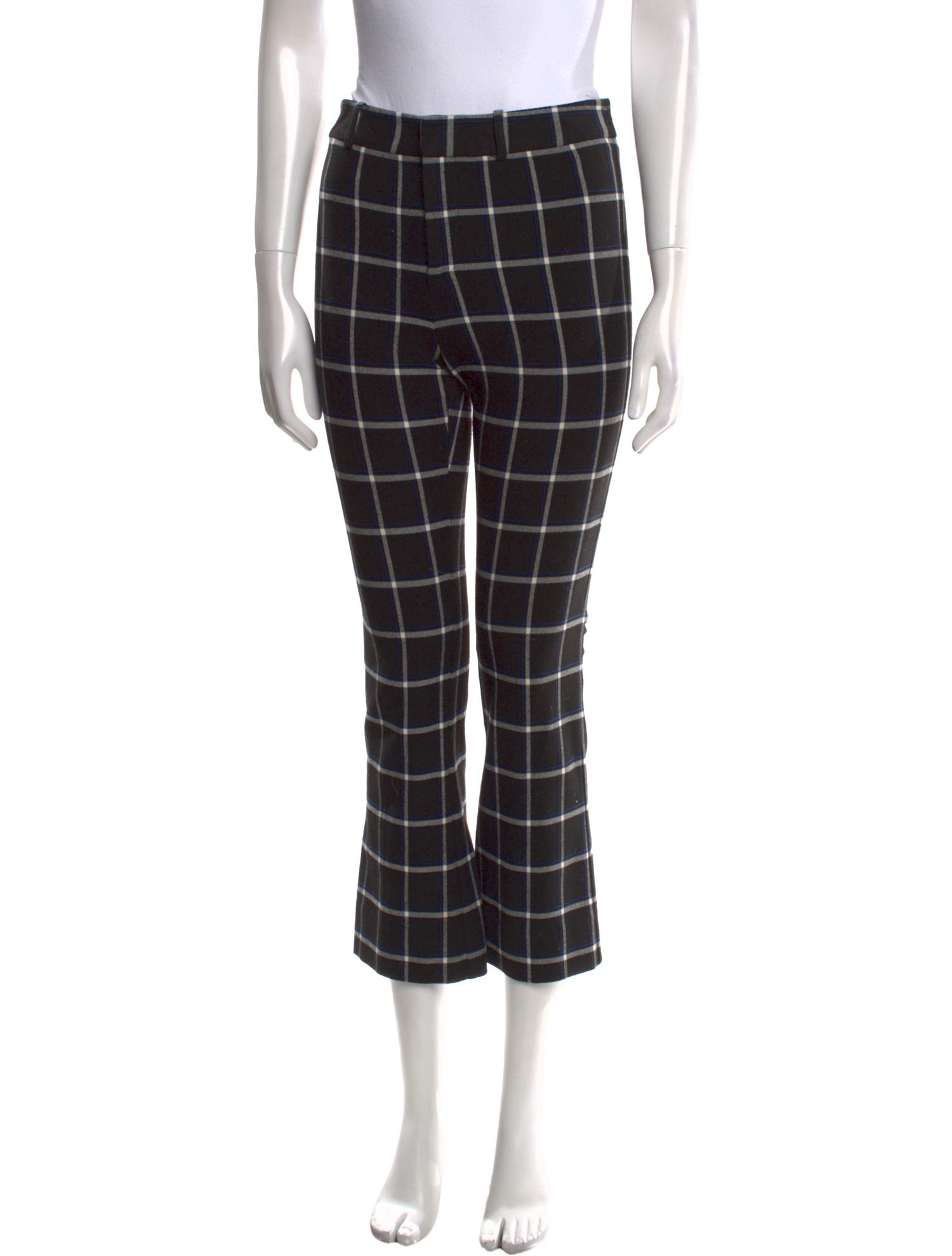 Derek Lam 10 Crosby Plaid Print Straight Leg Pants