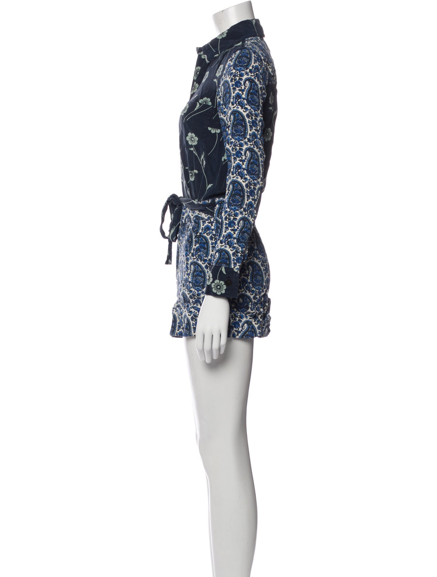 Derek Lam 10 Crosby Silk Paisley Print Romper
