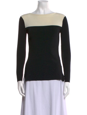 Derek Lam 10 Crosby Colorblock Pattern Bateau Neckline Top