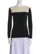 Derek Lam 10 Crosby Colorblock Pattern Bateau Neckline Top