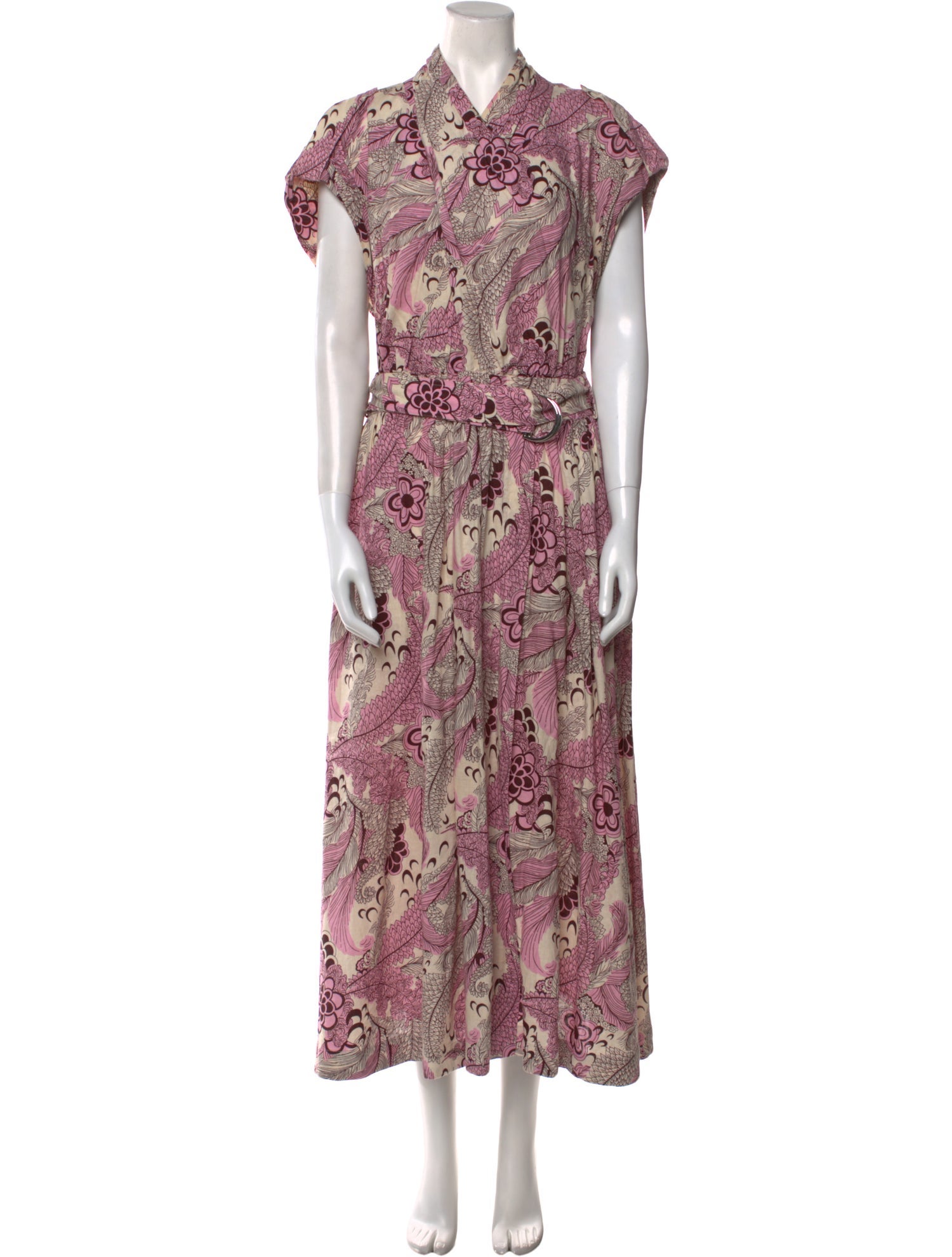 Derek Lam 10 Crosby Paisley Print Midi Length Dress