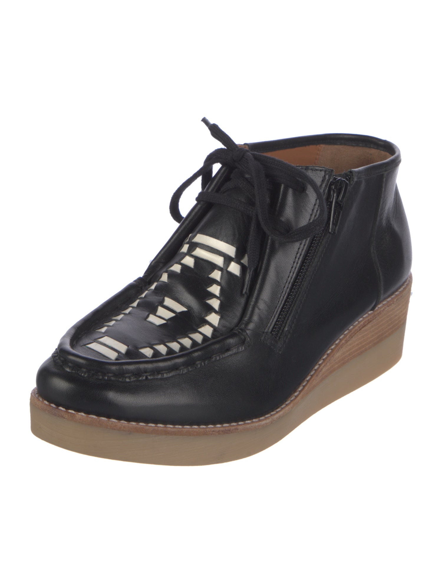 Derek Lam 10 Crosby Leather Wedge Sneakers