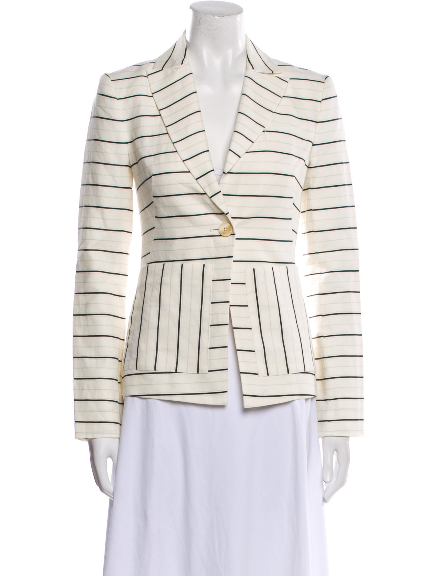 Derek Lam 10 Crosby Linen Striped Blazer