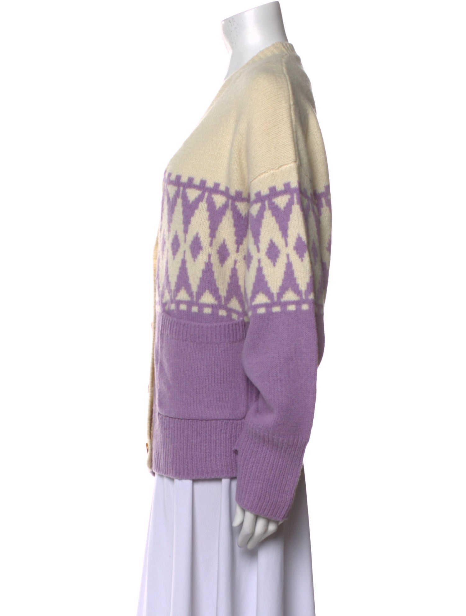 Derek Lam 10 Crosby Printed V-Neck Sweater w/ Tags