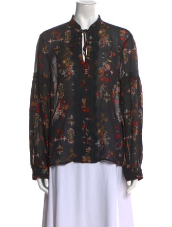 Derek Lam 10 Crosby Silk Floral Print Blouse