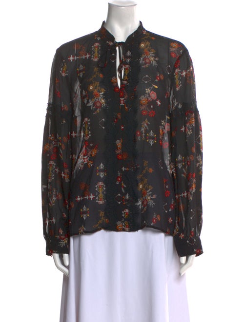Derek Lam 10 Crosby Silk Floral Print Blouse