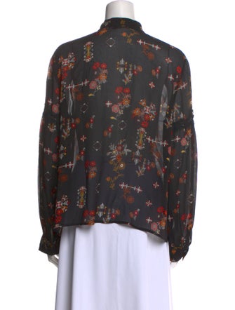 Derek Lam 10 Crosby Silk Floral Print Blouse