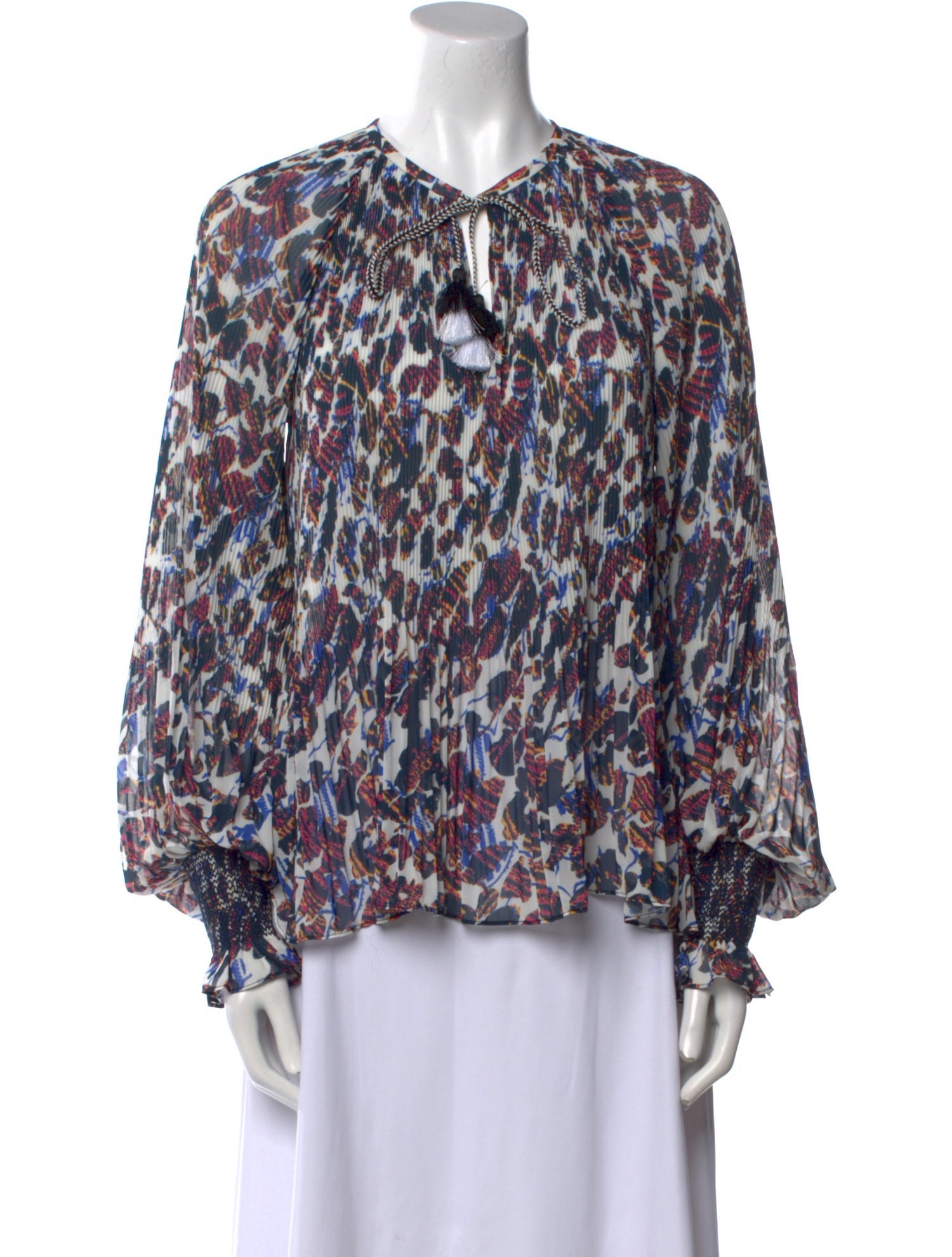 Derek Lam 10 Crosby Printed V-Neck Blouse