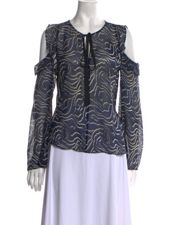 Derek Lam 10 Crosby Silk Printed Top