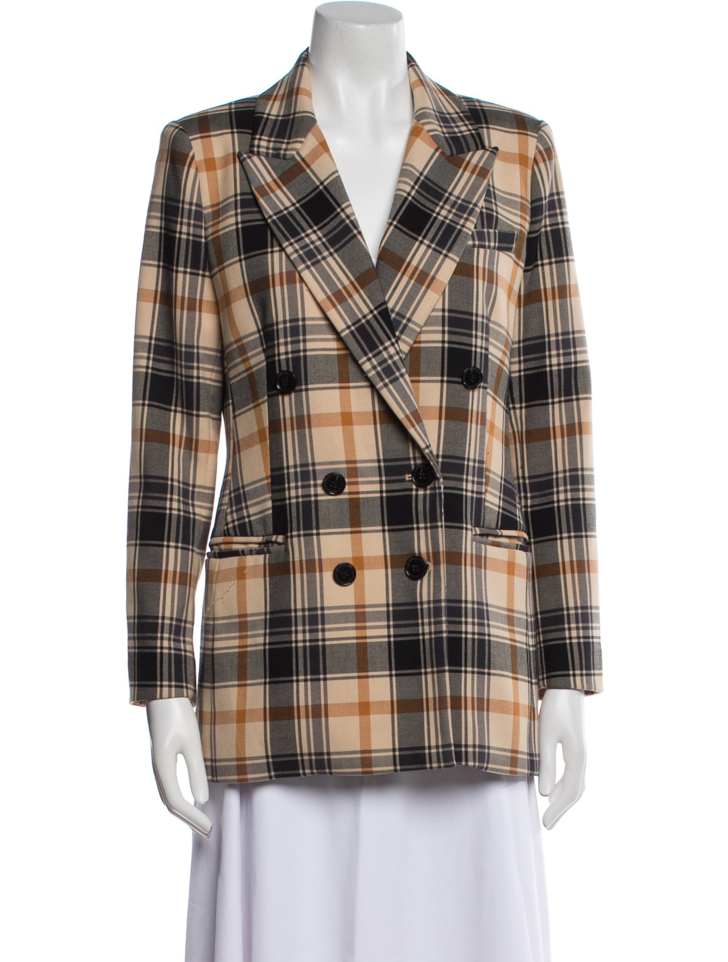 Derek Lam 10 Crosby Plaid Print Blazer