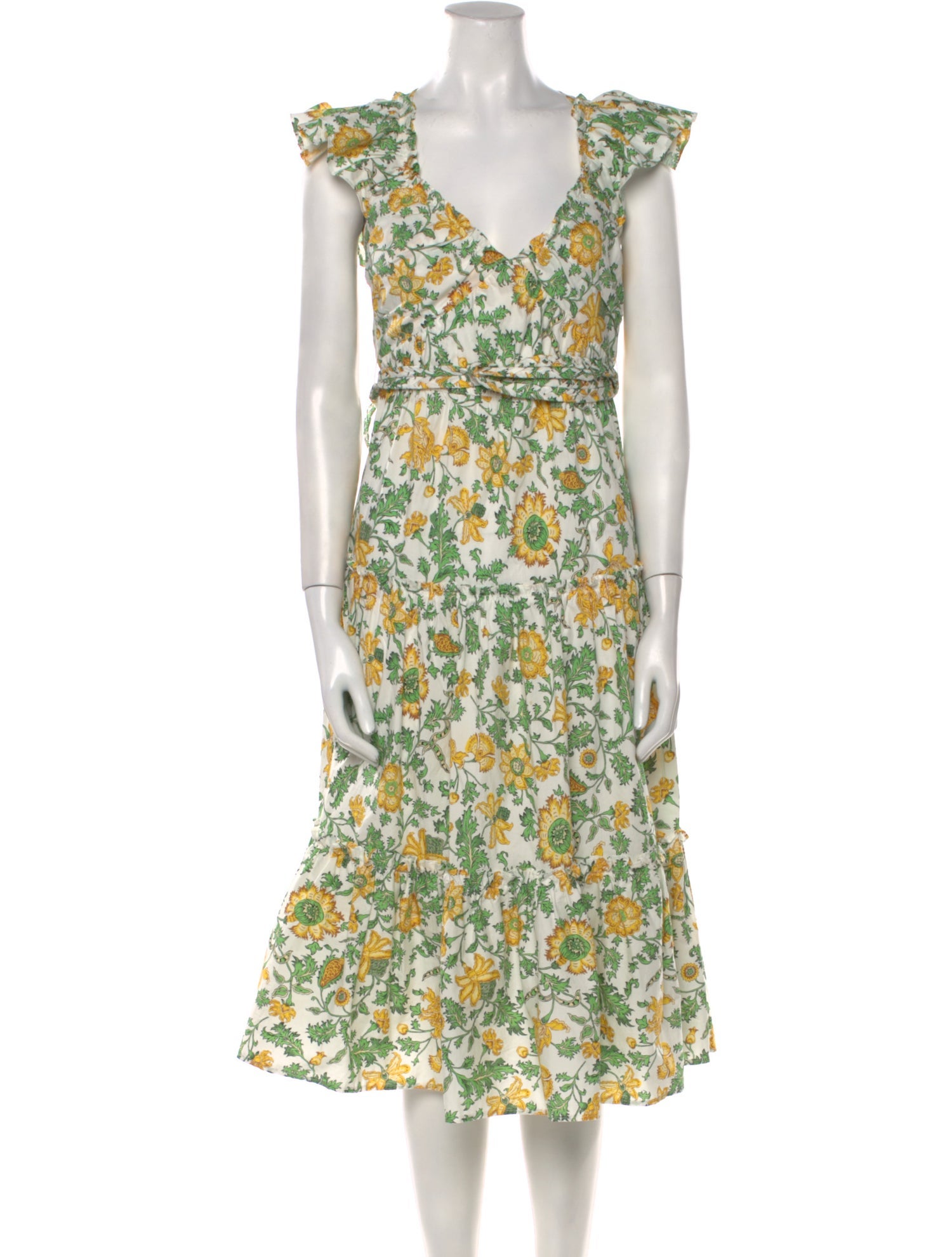 Derek Lam 10 Crosby Floral Print Midi Length Dress