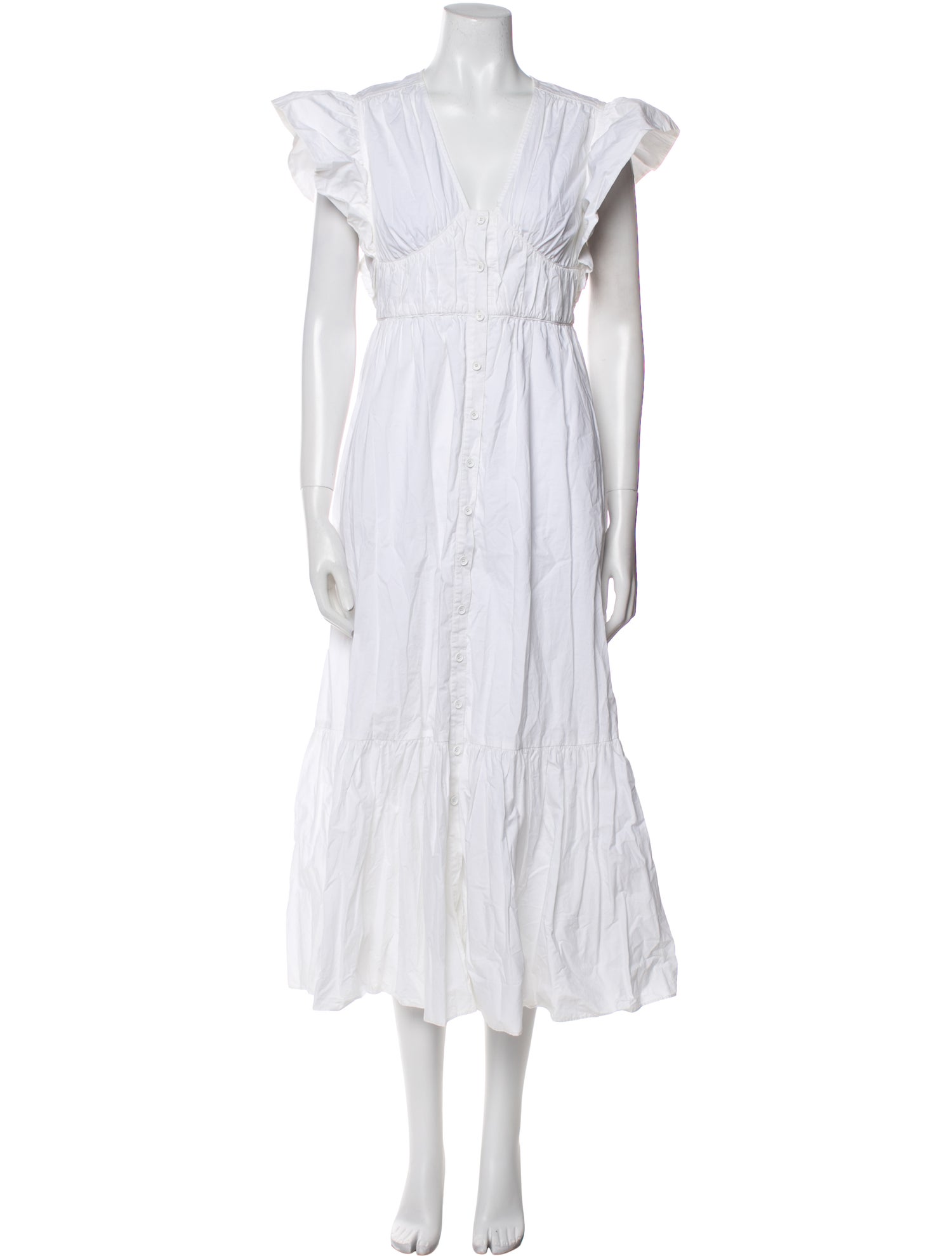 Derek Lam 10 Crosby V-Neck Midi Length Dress