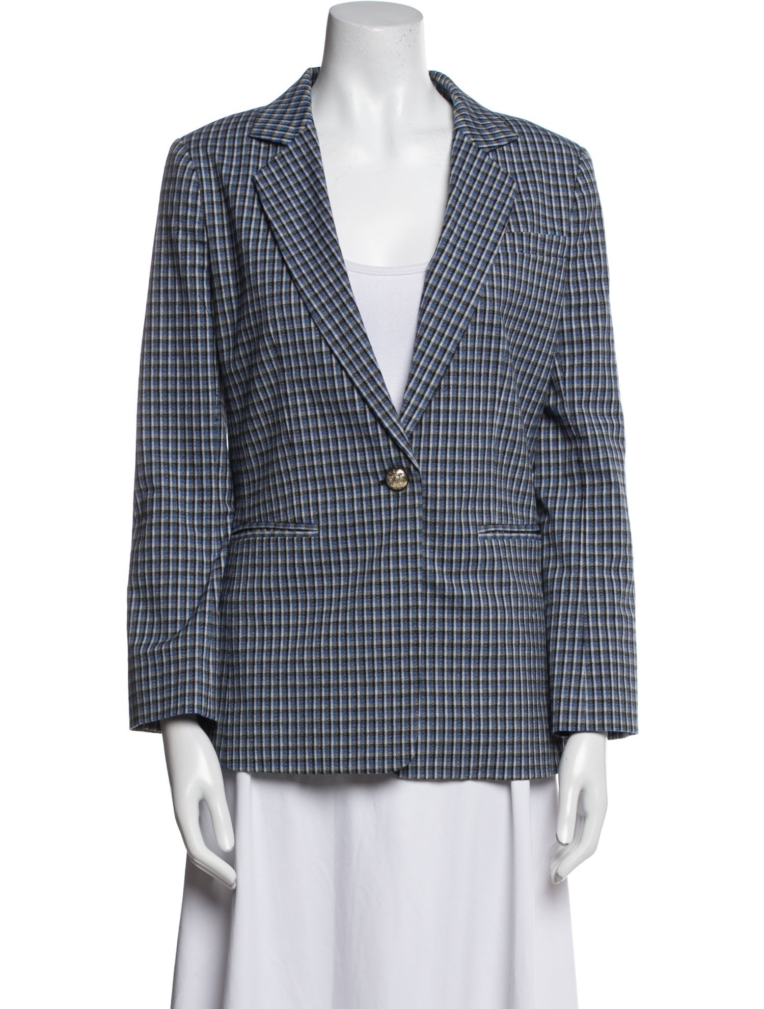 Derek Lam 10 Crosby Plaid Print Blazer