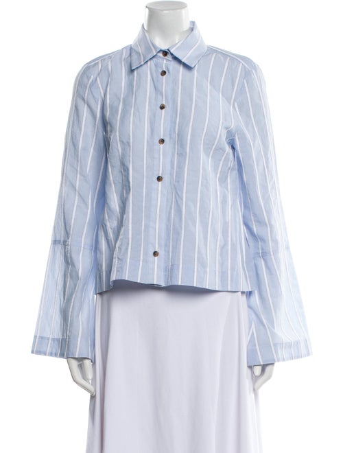 Derek Lam 10 Crosby Striped Long Sleeve Button-Up Top