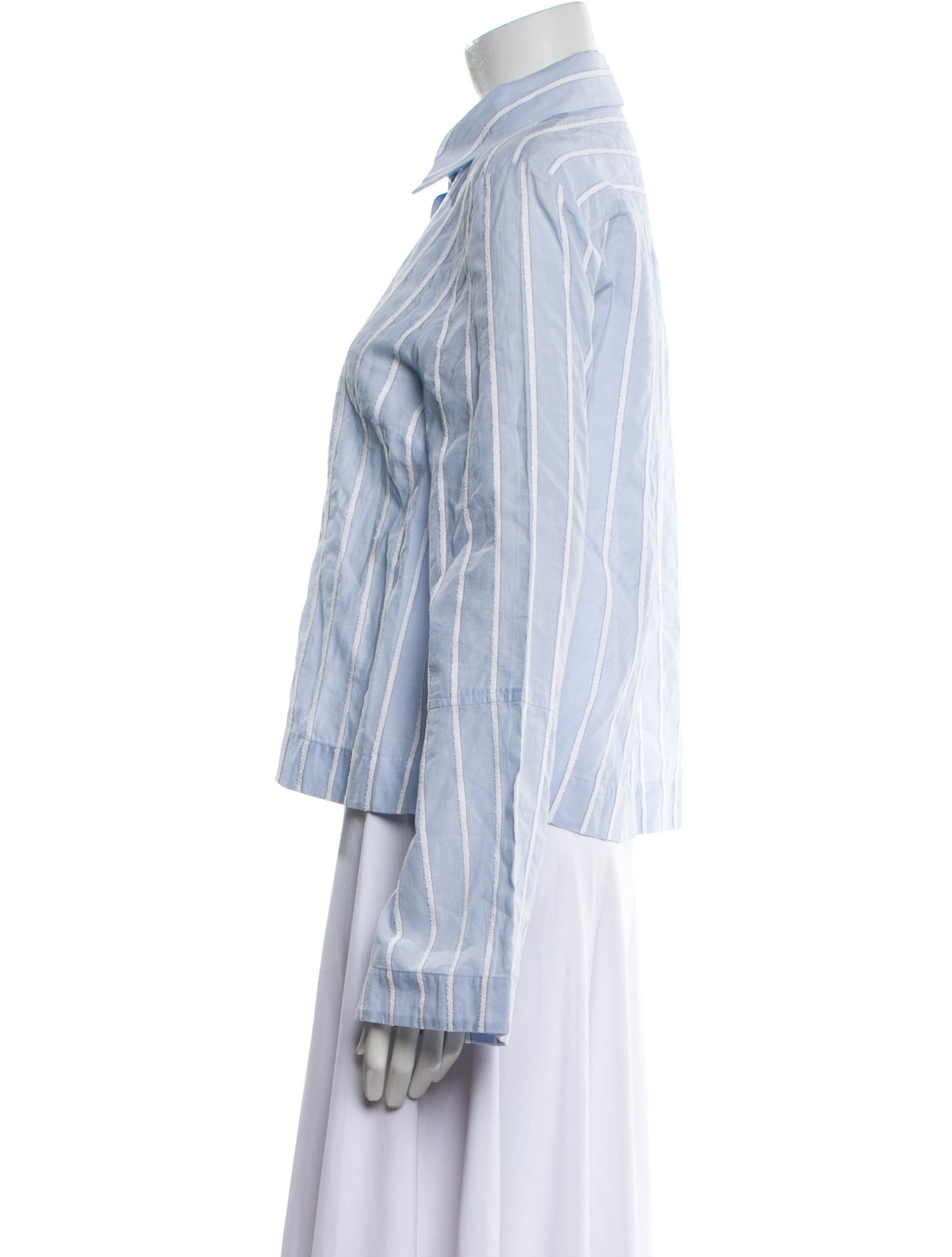 Derek Lam 10 Crosby Striped Long Sleeve Button-Up Top