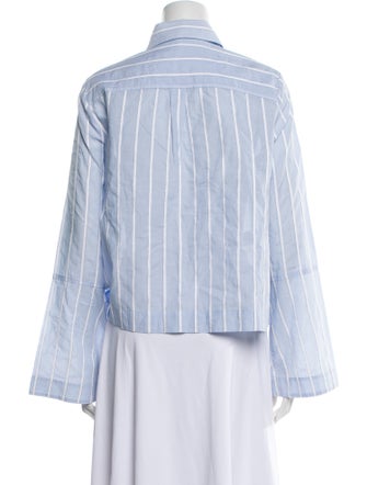 Derek Lam 10 Crosby Striped Long Sleeve Button-Up Top