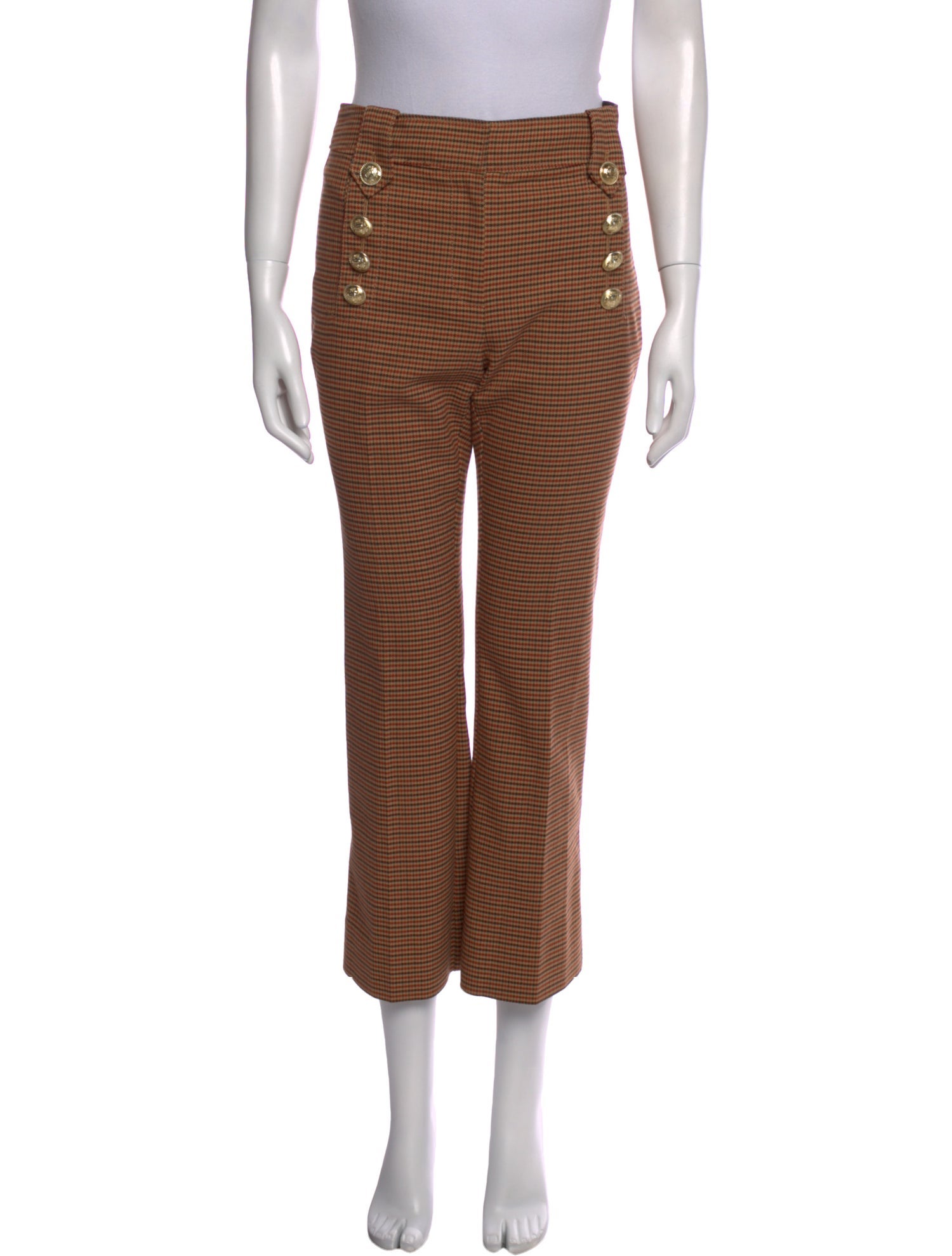 Derek Lam 10 Crosby Plaid Print Straight Leg Pants