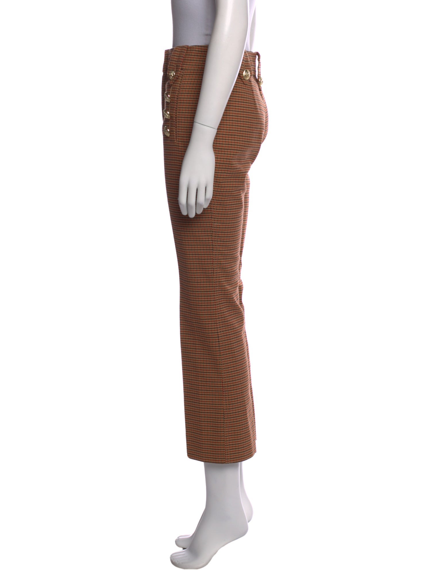 Derek Lam 10 Crosby Plaid Print Straight Leg Pants