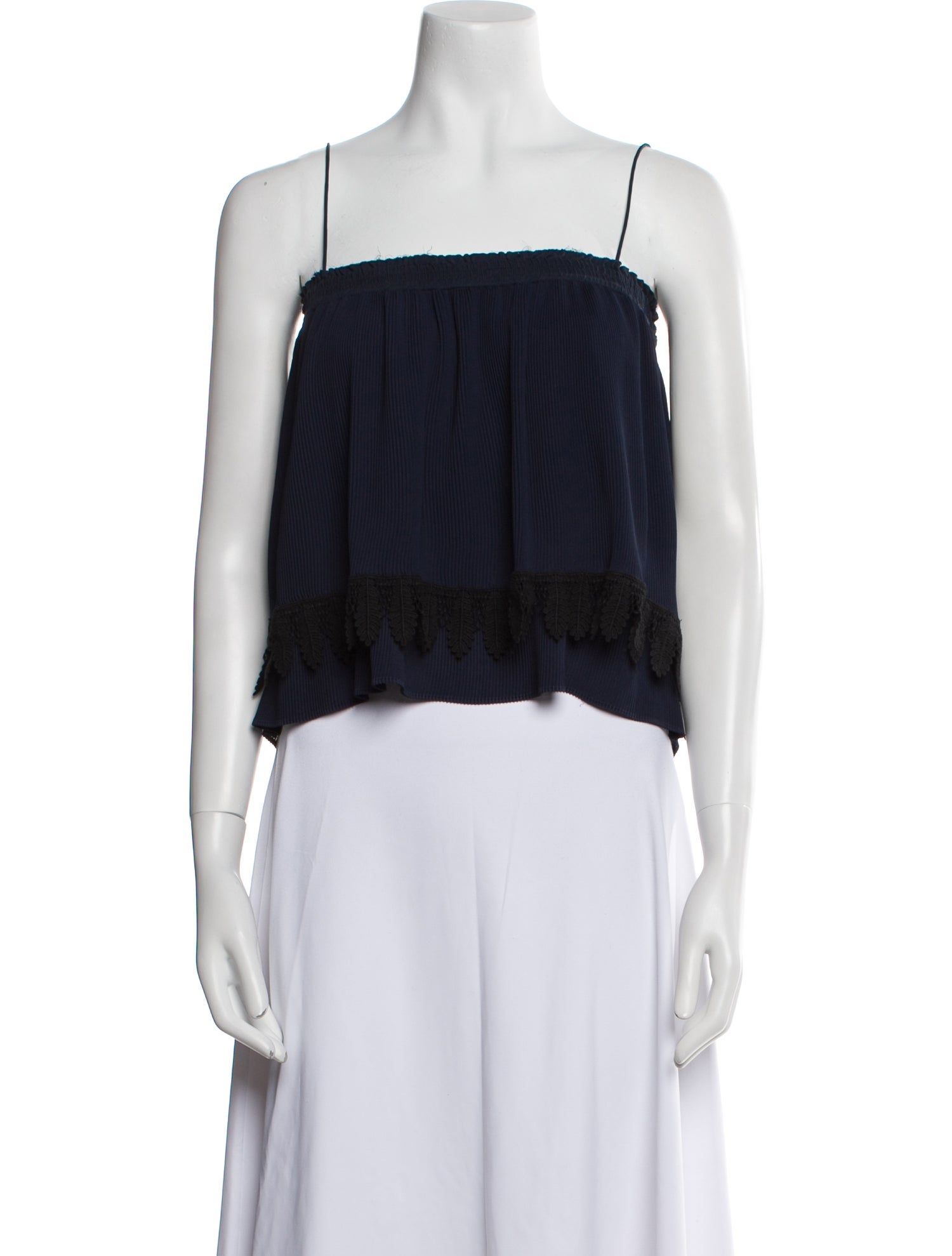 Derek Lam 10 Crosby Square Neckline Sleeveless Crop Top