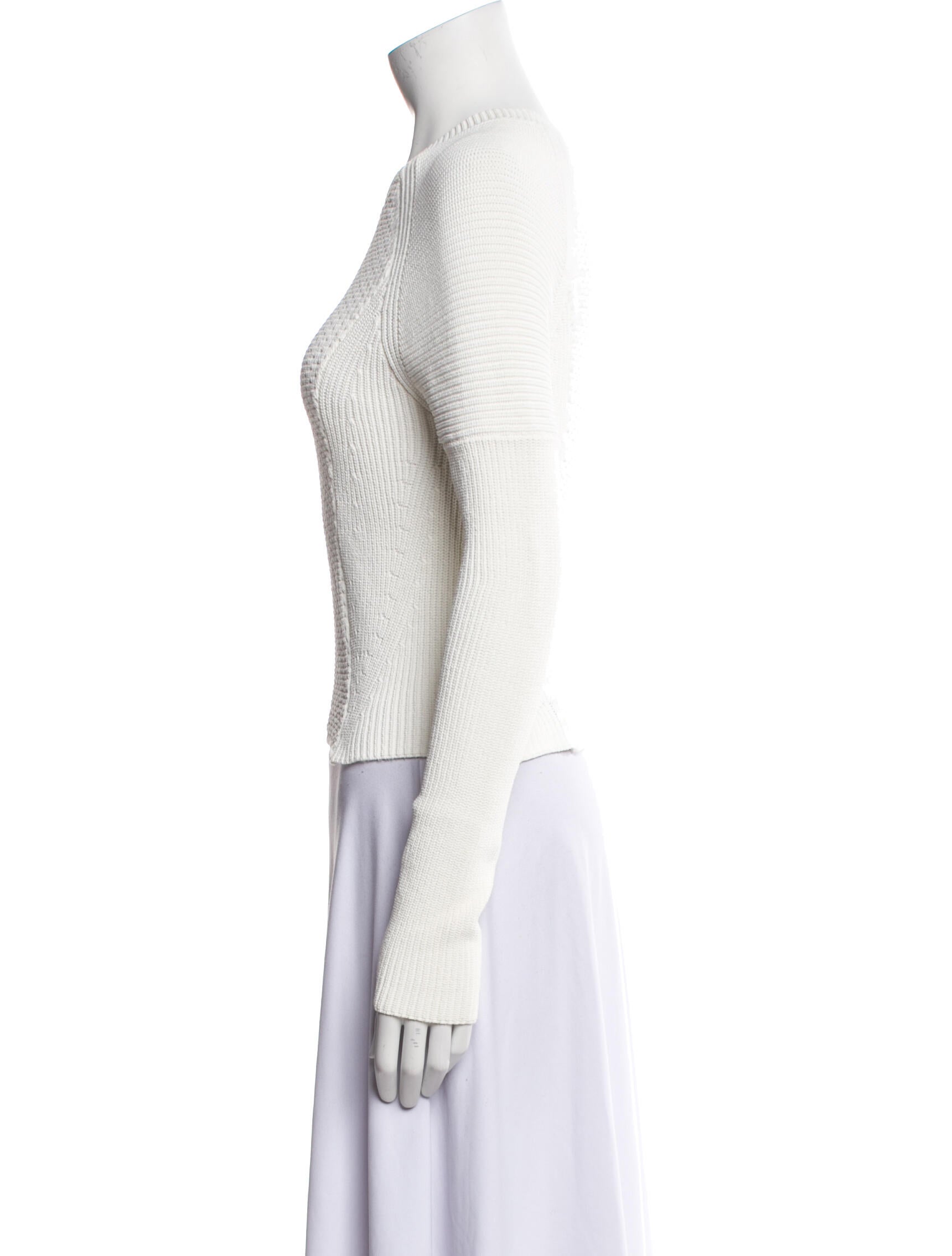 Derek Lam 10 Crosby Crew Neck Long Sleeve Crop Top