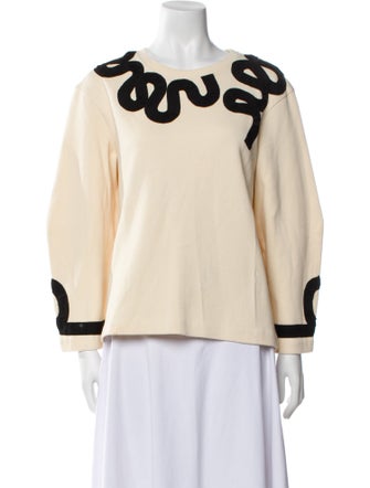 Derek Lam 10 Crosby Graphic Print Crew Neck Sweater