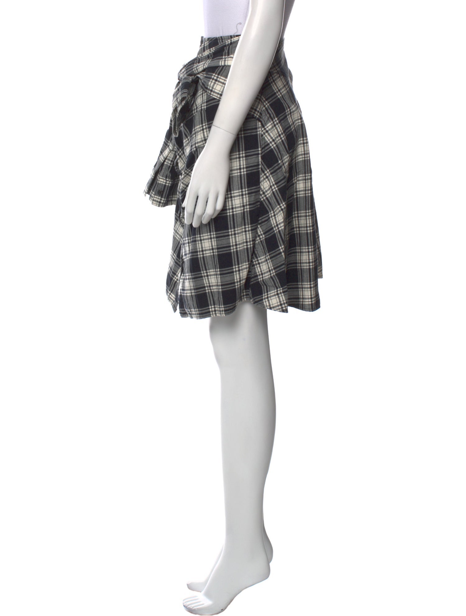 Derek Lam 10 Crosby Plaid Print Knee-Length Skirt