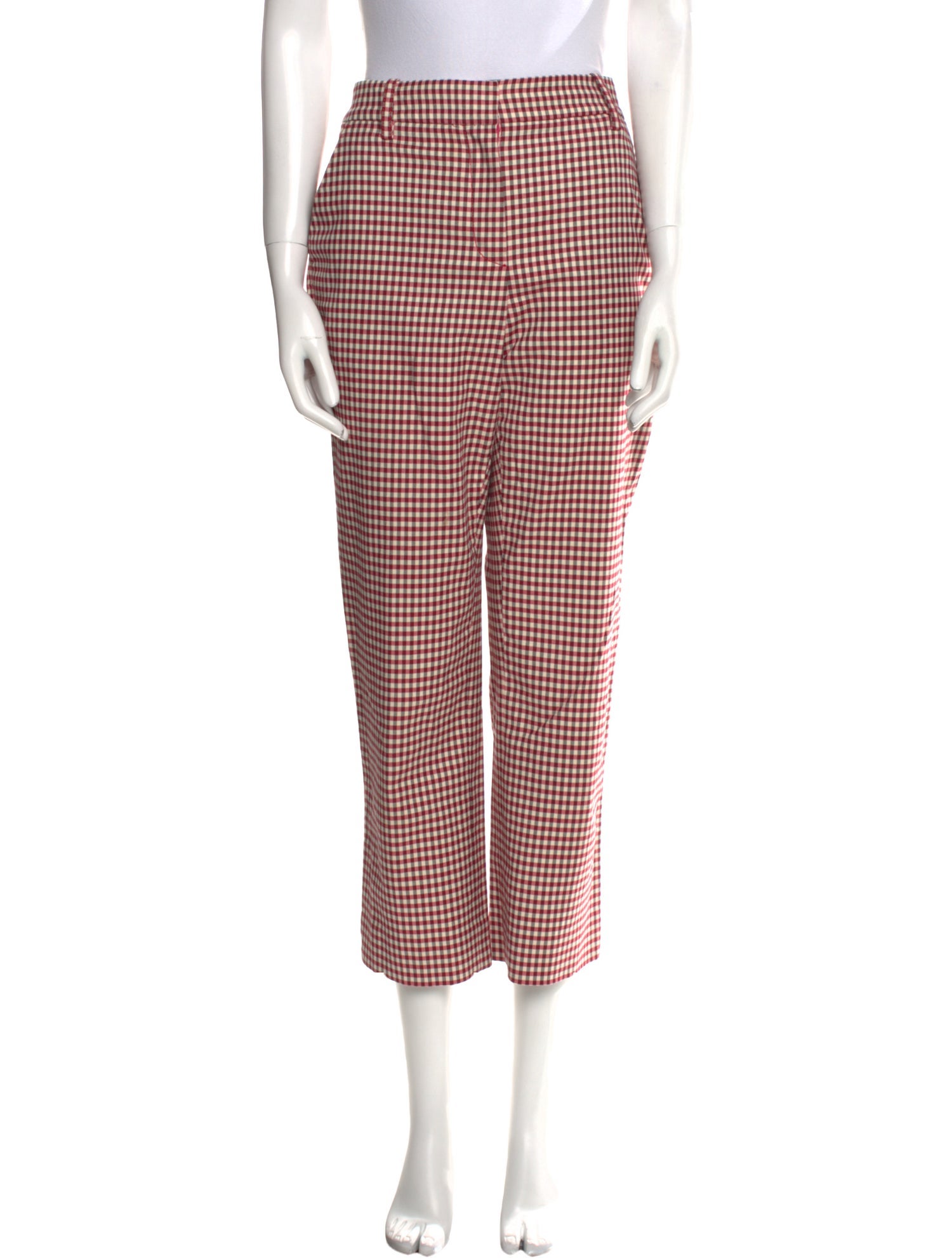 Derek Lam 10 Crosby Plaid Print Straight Leg Pants